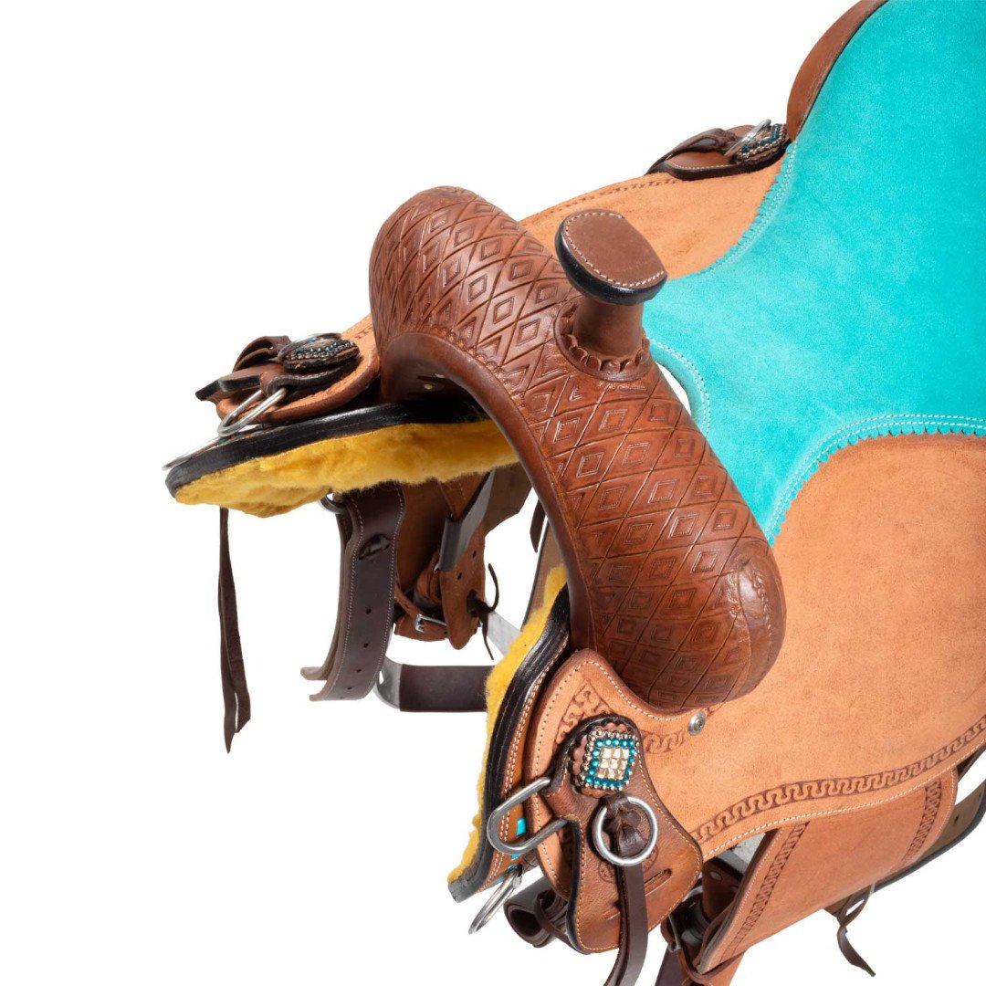 Equitime Selleria Online Sella barrel con seggio turquoise e basket tooling 0,00&nbsp;€