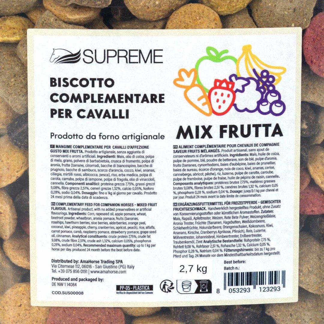 BISCOTTI PER CAVALLI MIX DI FRUTTA 2,7 KG