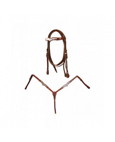 Testiere Monta Western  Testiera Pettorale Rifiniture Argento C redini 103,28 €