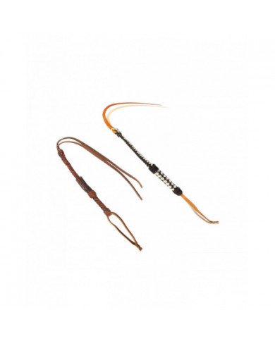 Braided Leather Barrel Whip