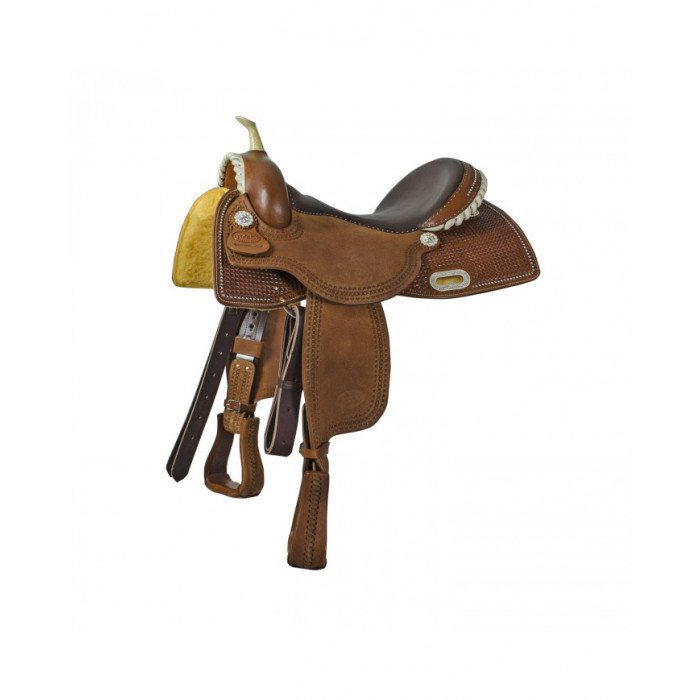 sättel Reining  sättel Barrel Pool's Rawhide Basket Tooling Metal Pin Square Skirt 1,00 €