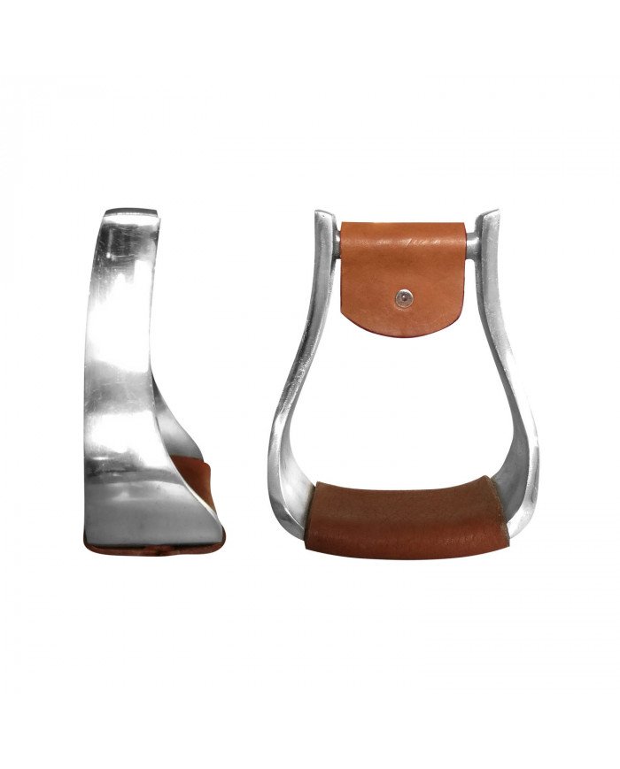 Staffe Western HKM - Marrone Scuro In Alluminio Con Battistrada In Pelle - Foto 4