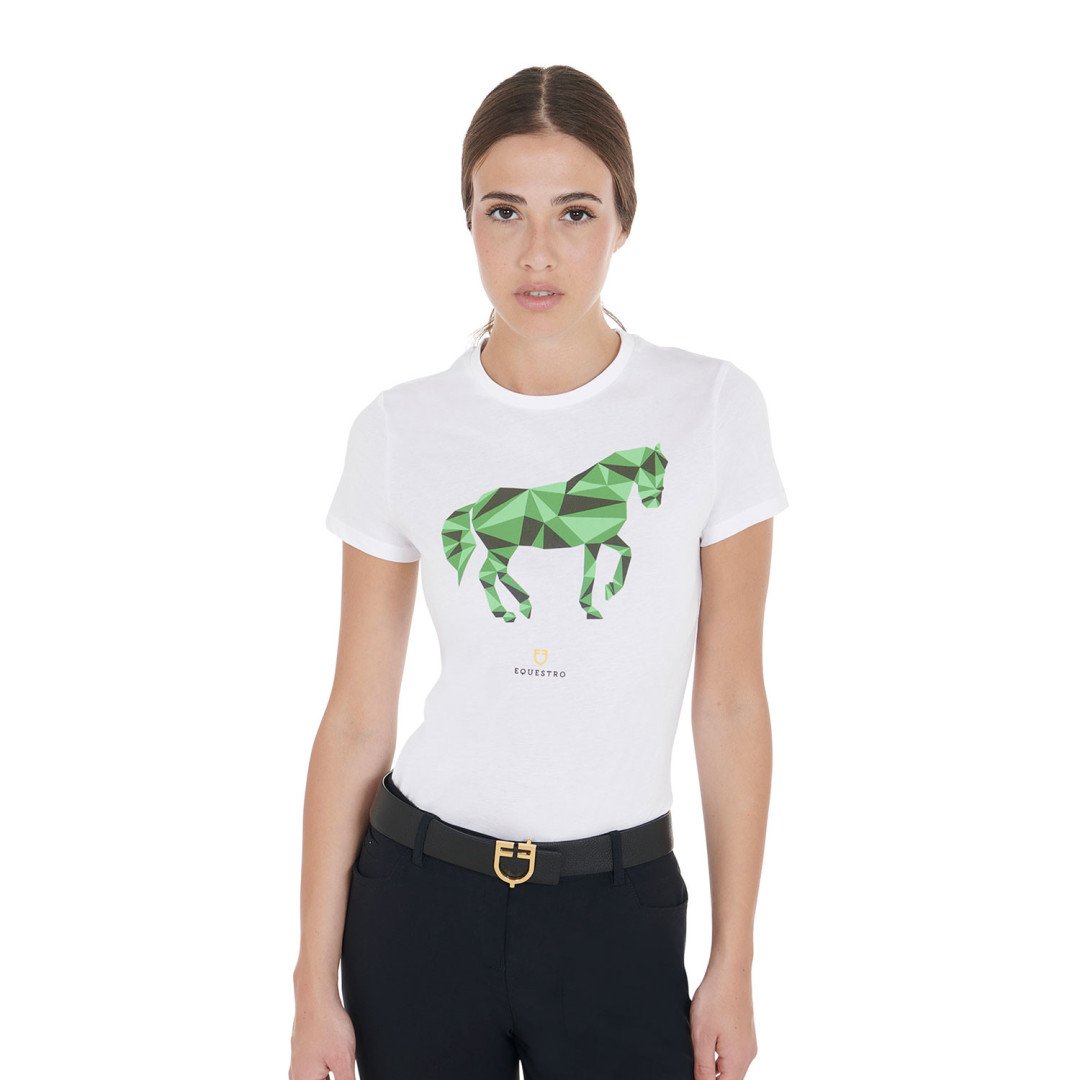Camiseta  Camiseta feminina Slim Fit com estampa colorida de cavalo 45,08 €