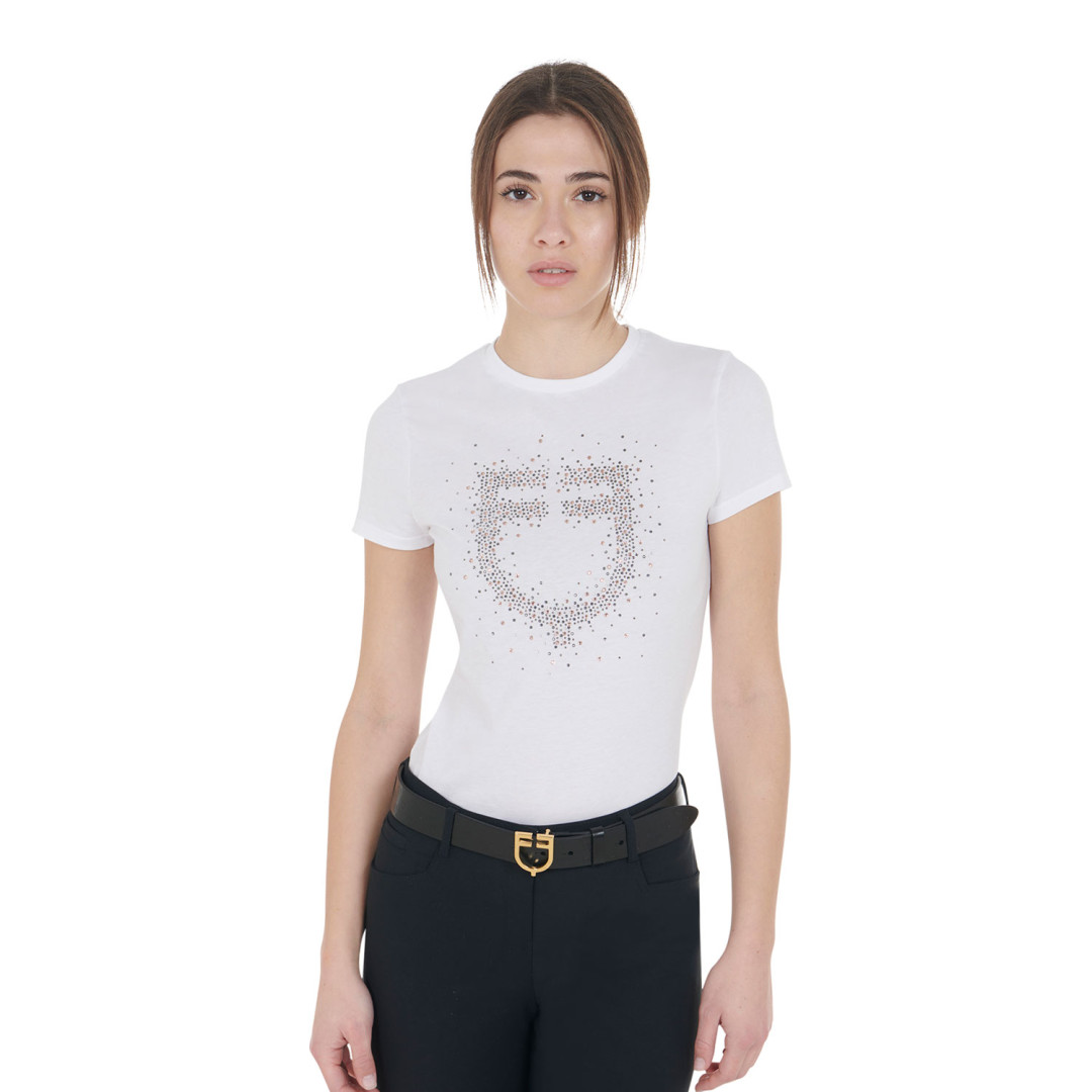 Camiseta de manga corta  T-shirt donna slim fit logo strass rosa 65,49 € Camiseta de manga corta  T-shirt donna slim fit logo strass rosa 65,49 €