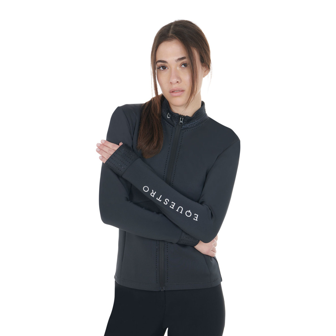 Sudadera con cuello redondo  Felpa donna tecnica full zip con strass 139,00 € Sudadera con cuello redondo  Felpa donna tecnica full zip con strass 139,00 €