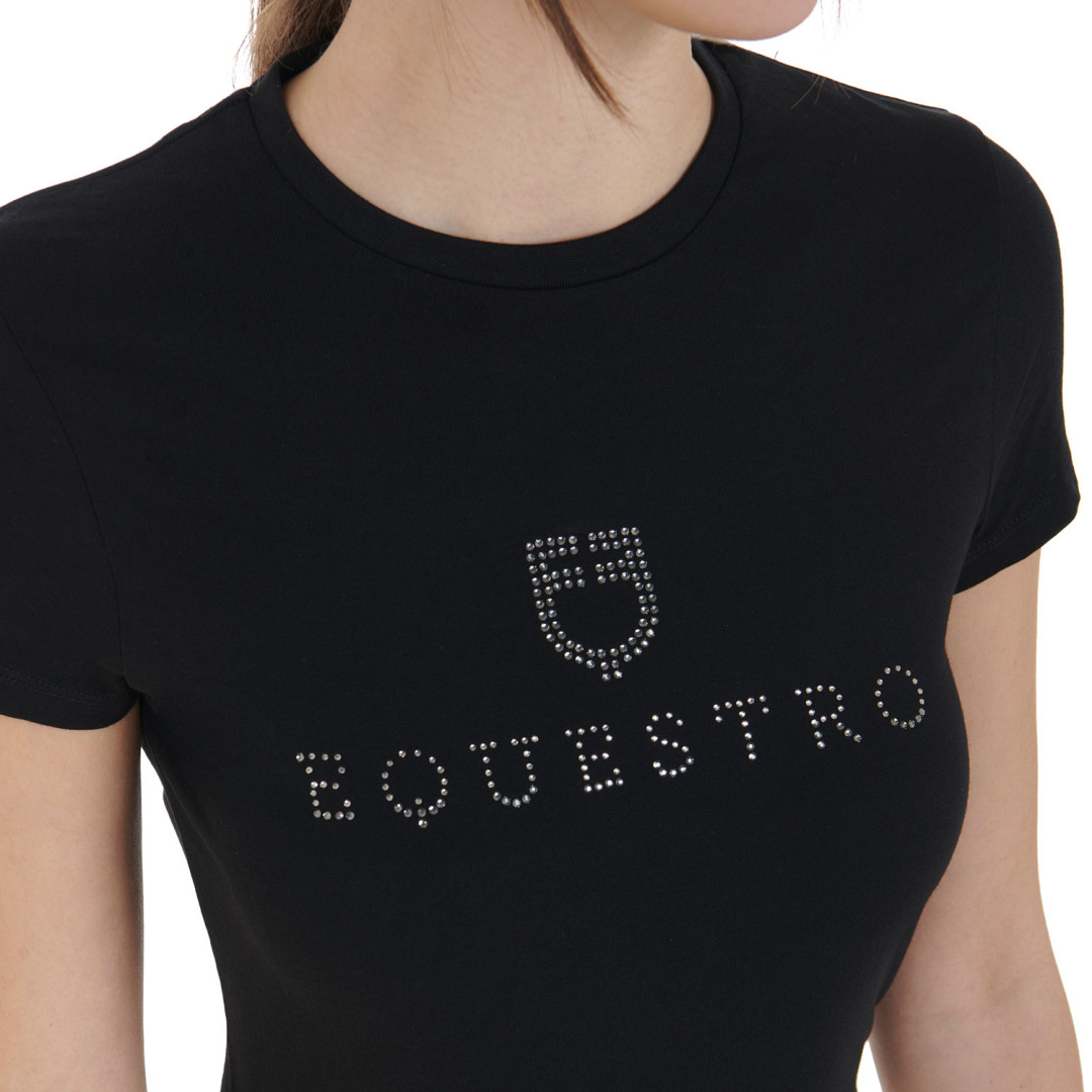 Camiseta de manga corta  T-shirt donna slim fit con scritta strass 49,90 € Camiseta de manga corta  T-shirt donna slim fit con scritta strass 49,90 €
