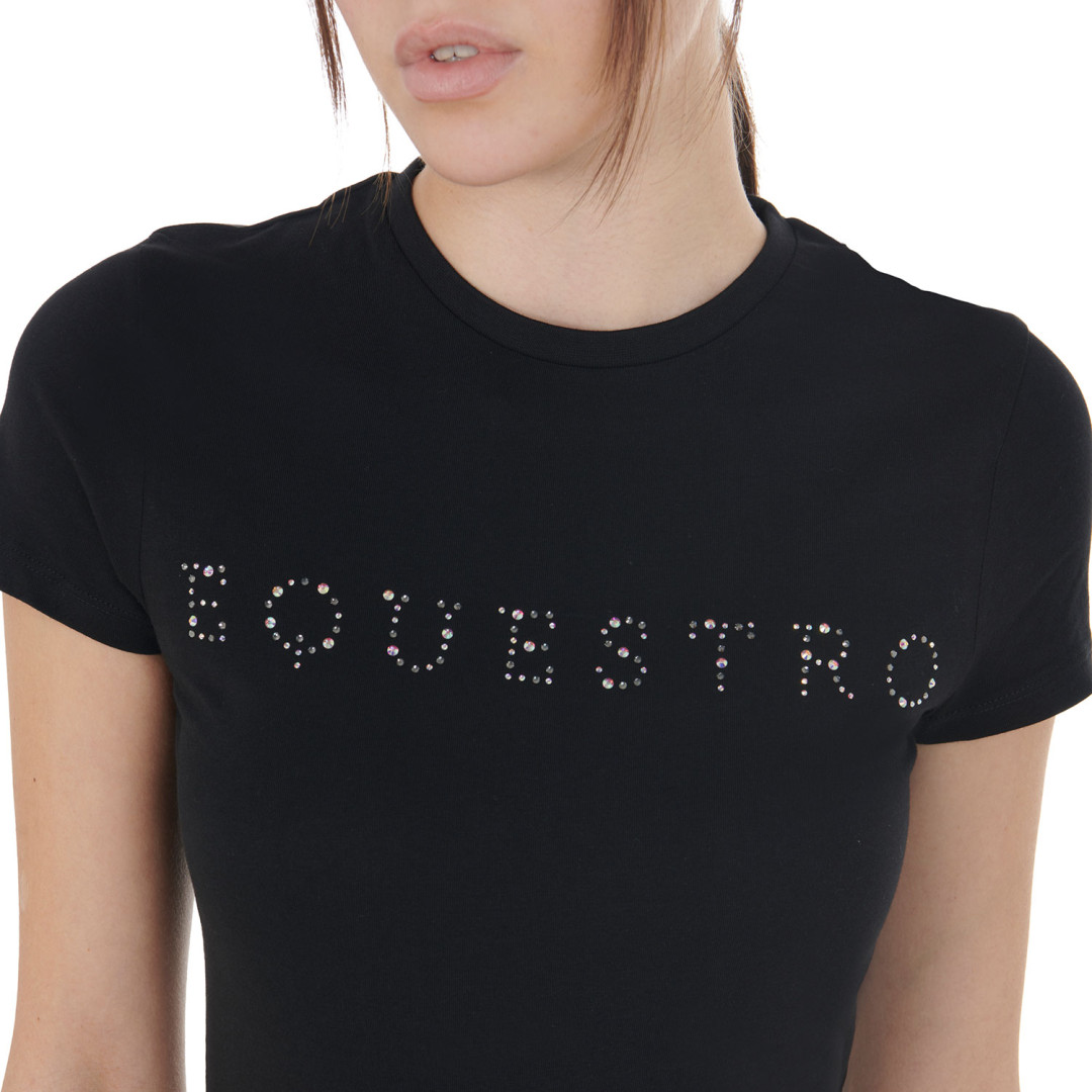 Camiseta de manga corta  T-shirt donna slim fit strass argentati 65,00 € Camiseta de manga corta  T-shirt donna slim fit strass argentati 65,00 €