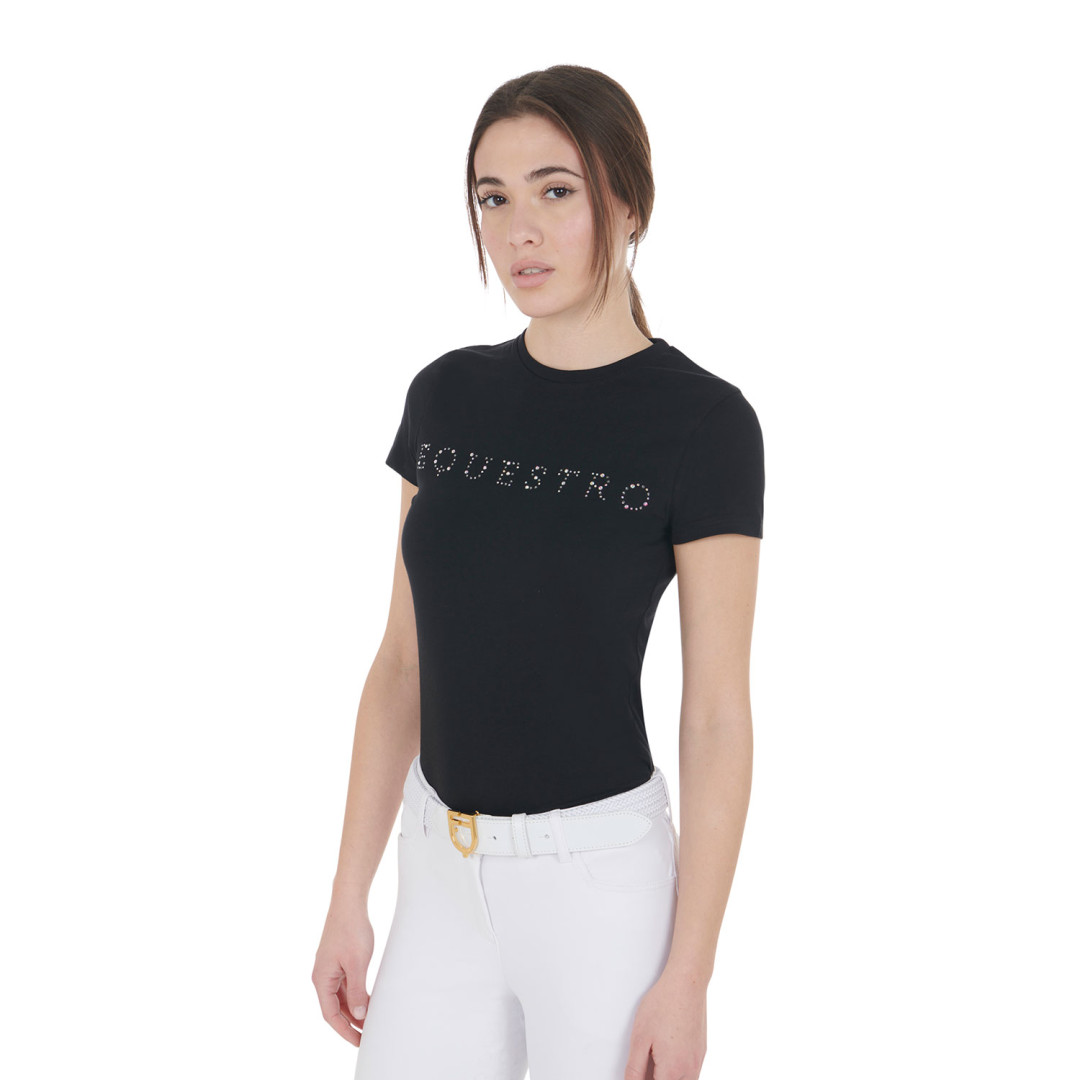 Camiseta de manga corta  T-shirt donna slim fit strass argentati 65,00 € Camiseta de manga corta  T-shirt donna slim fit strass argentati 65,00 €