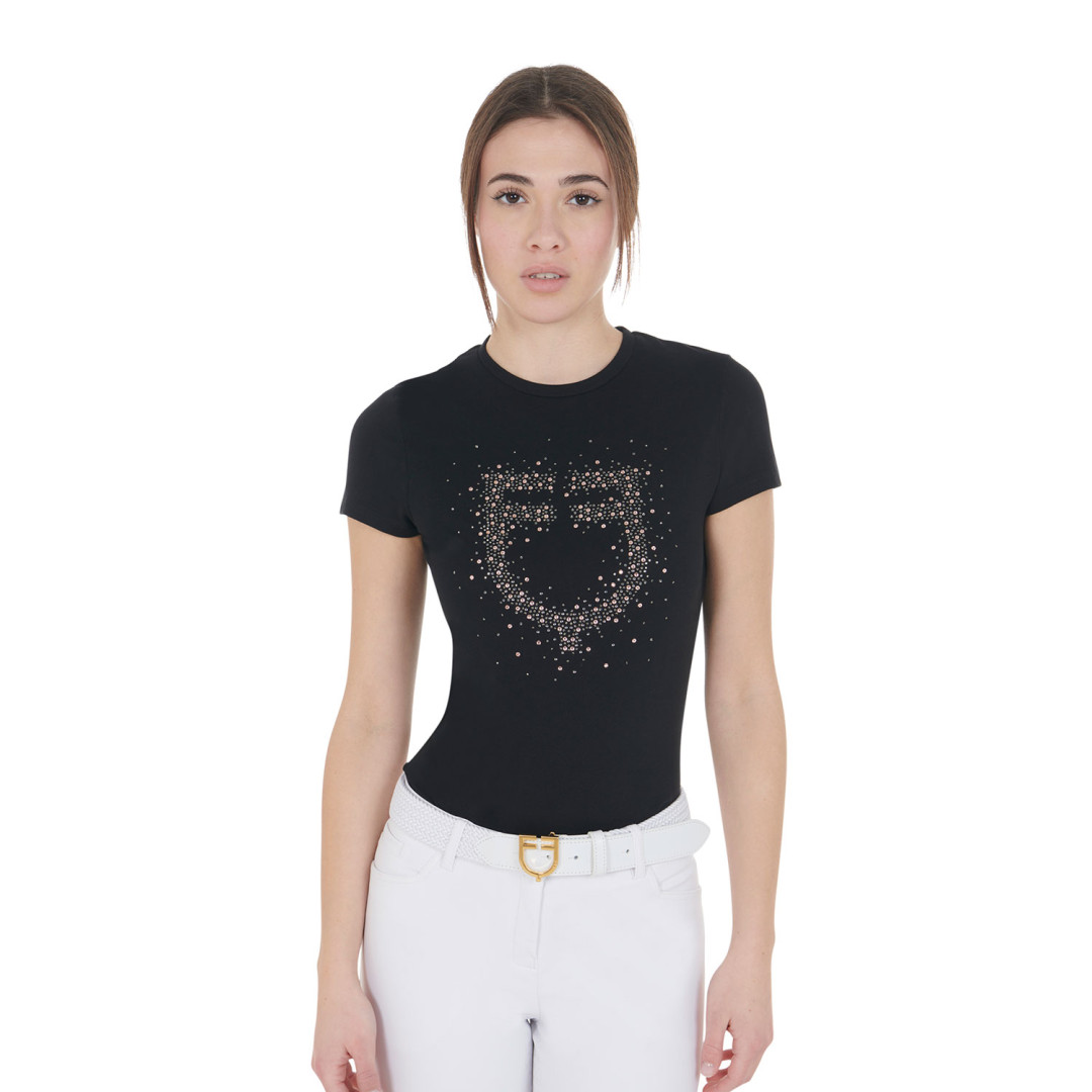 Camiseta de manga corta  T-shirt donna slim fit logo strass rosa 65,49 € Camiseta de manga corta  T-shirt donna slim fit logo strass rosa 65,49 €