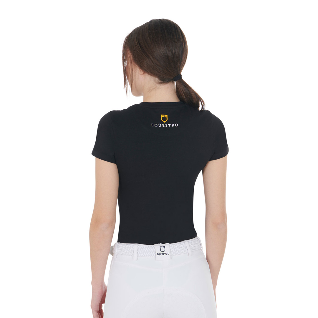 Camiseta de manga corta  T-shirt donna slim fit logo strass rosa 65,49 € Camiseta de manga corta  T-shirt donna slim fit logo strass rosa 65,49 €