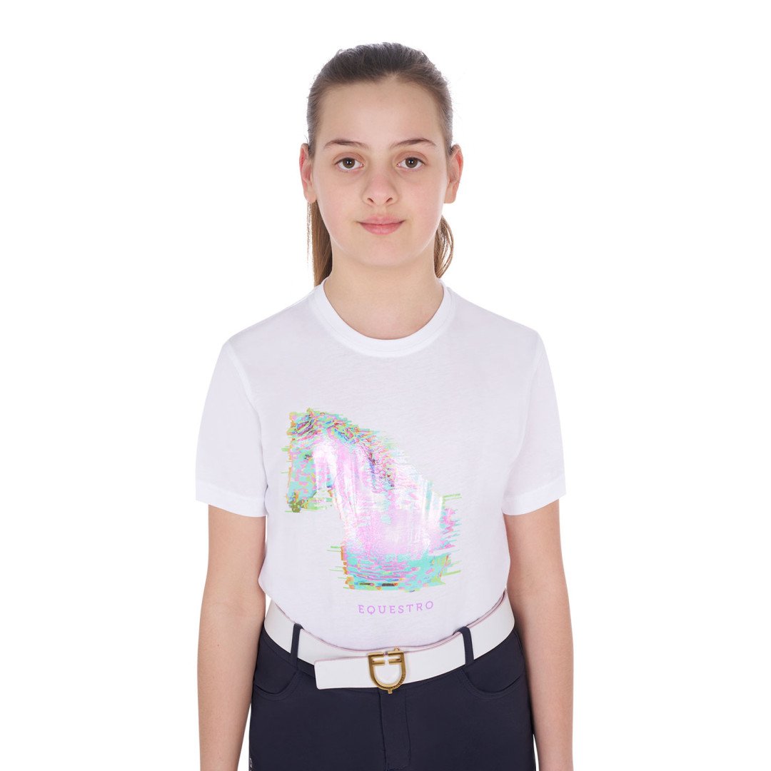 T-shirt  T-shirt bambina slim fit stampa cavallo interferenza 48,36 €