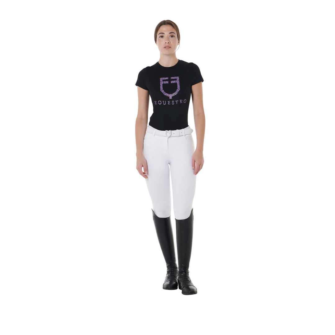 Camiseta de manga corta  T-shirt donna slim fit con diamanti fucsia 48,36 € Camiseta de manga corta  T-shirt donna slim fit con diamanti fucsia 48,36 €