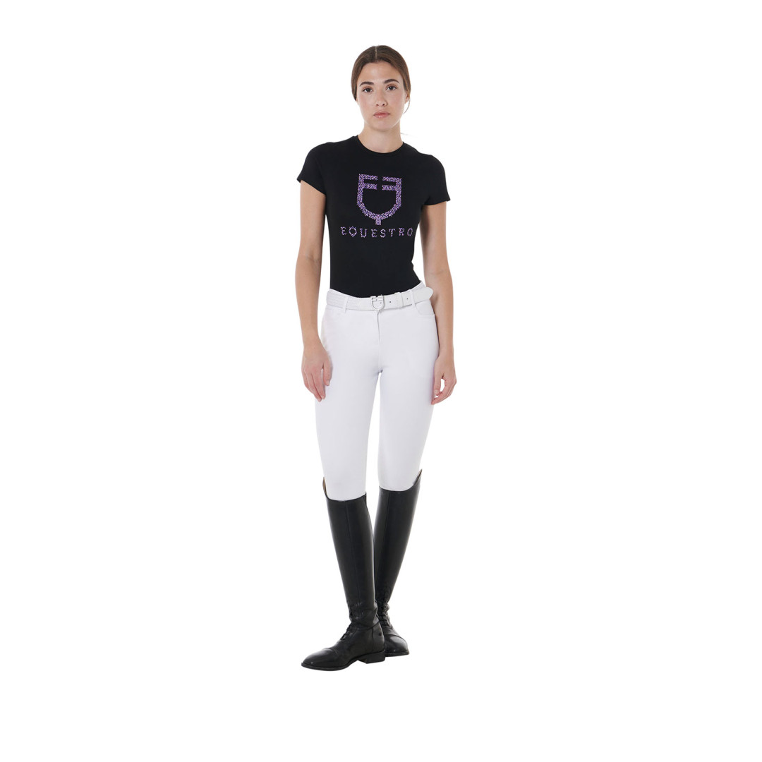 Camiseta de manga corta  T-shirt donna slim fit con diamanti fucsia 48,36 € Camiseta de manga corta  T-shirt donna slim fit con diamanti fucsia 48,36 €