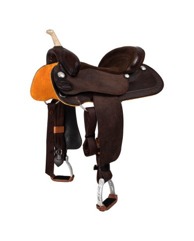 Selle Barrel Monta Western Sella Westwood basic barrel MJ brown/reverse brown border basket tooling 0,00&nbsp;€
