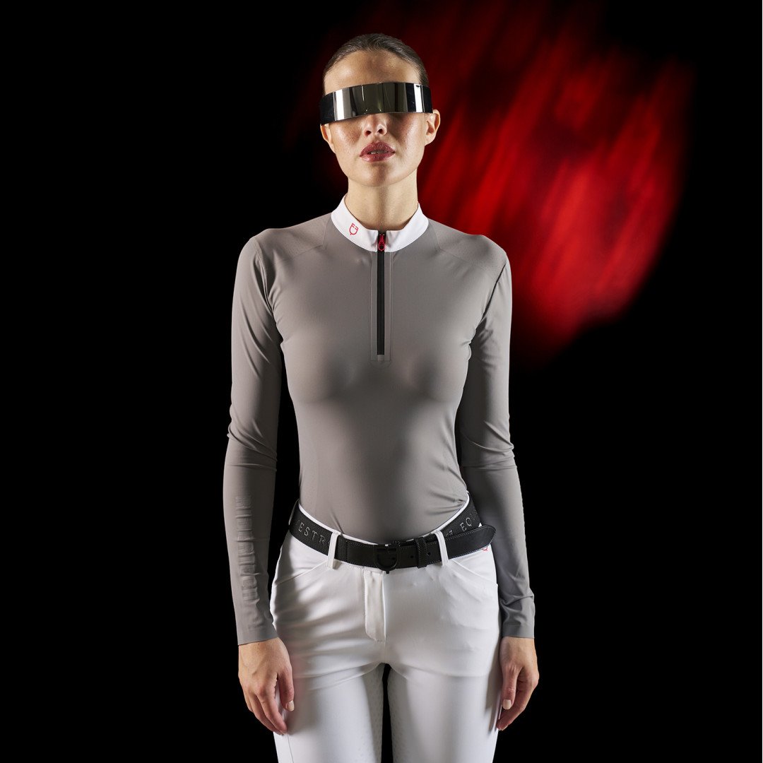 Polo da concorso Donna Monta Inglese Polo concorso donna Equestro Ridertechnology manica lunga e zip 106,56&nbsp;€