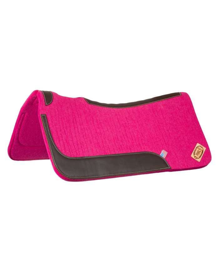 Tapis De Selle Western En Feutre Noir Avec Cuir Imprimé - 32x32 Pouces - Aledosaddlery - Neuf