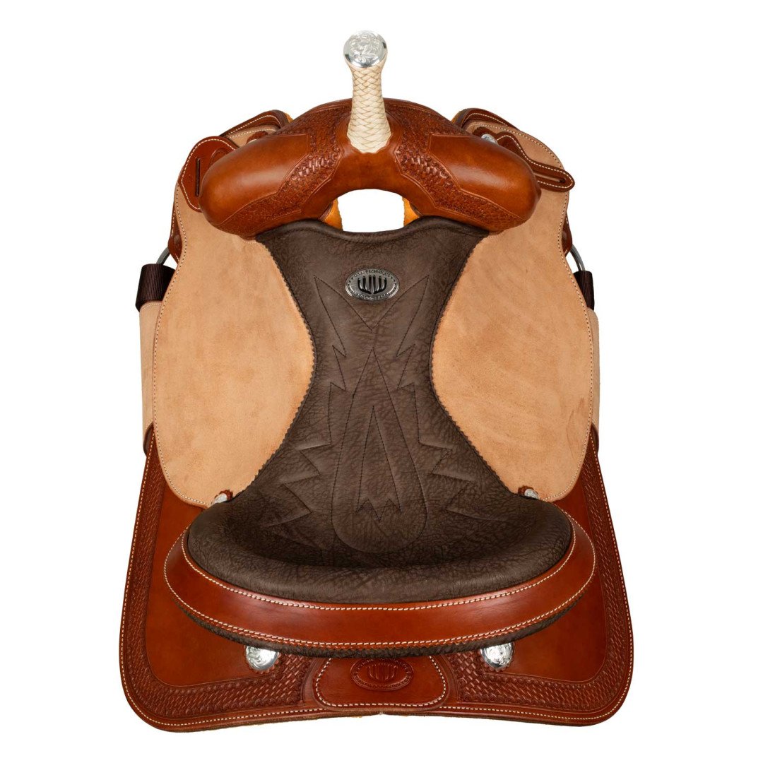 Barrel saddle  Sella Westwood basic barrel MJ, cognac/reverse natural, border basket tooling 0,00 €
