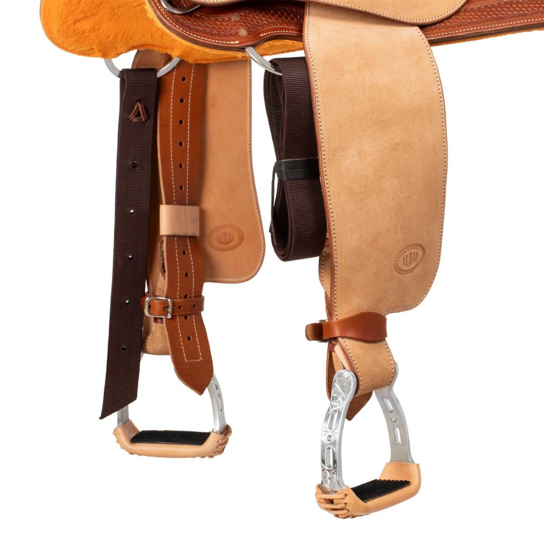 Barrel saddle  Sella Westwood basic barrel MJ, cognac/reverse natural, border basket tooling 2,00 €