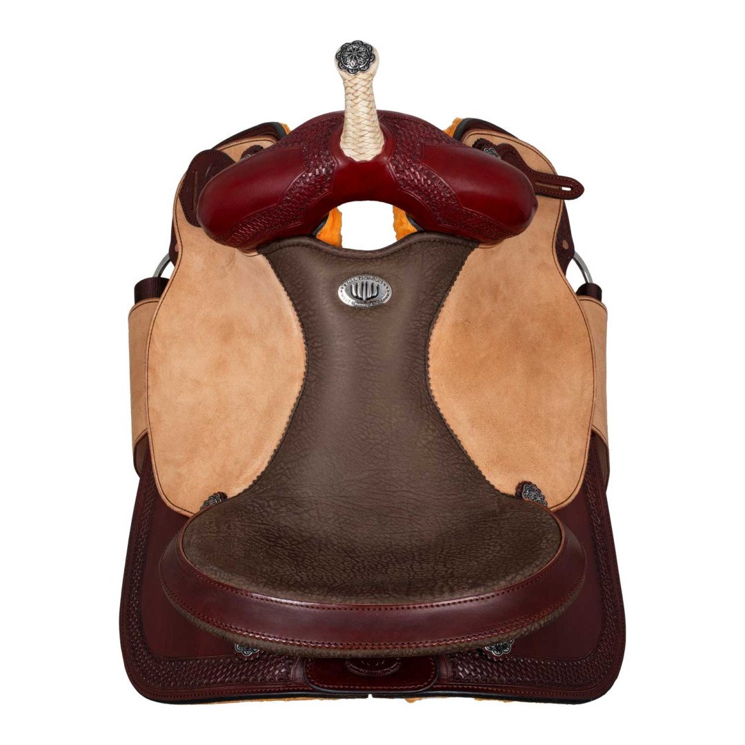 Barrel saddle  Sella Westwood basic barrel MJ burgundy/reverse natural border basket tooling 2,00 €