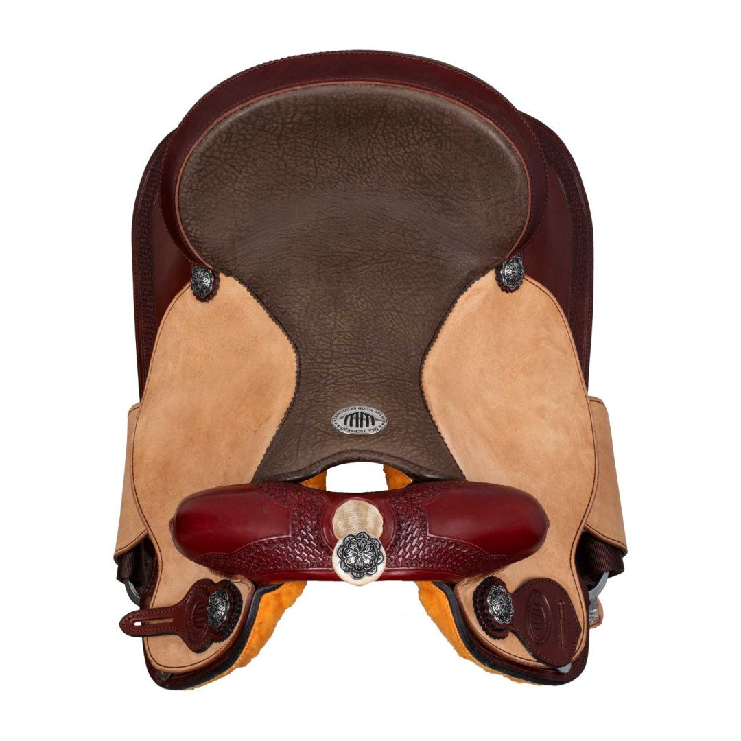 Barrel saddle  Sella Westwood basic barrel MJ burgundy/reverse natural border basket tooling 2,00 €