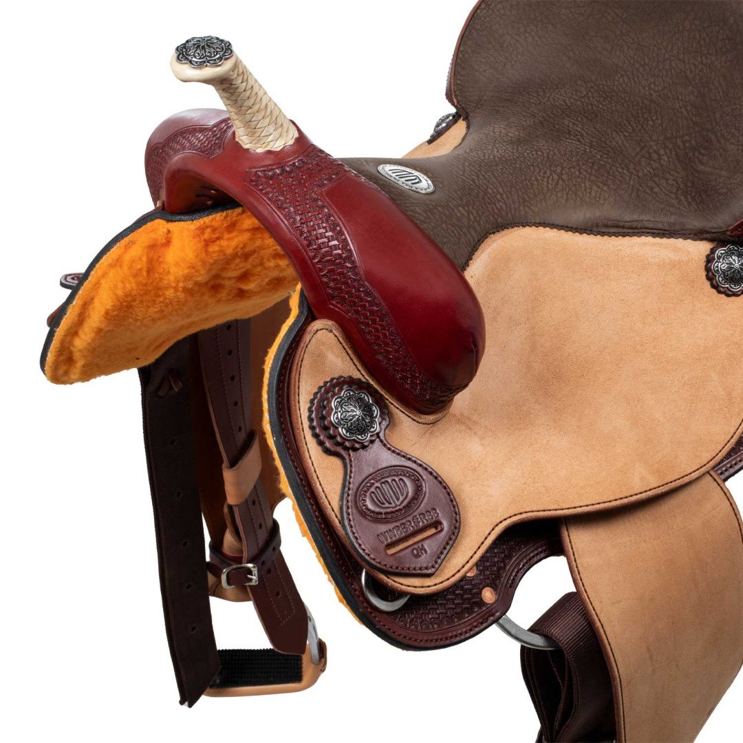 Barrel saddle  Sella Westwood basic barrel MJ burgundy/reverse natural border basket tooling 2,00 €